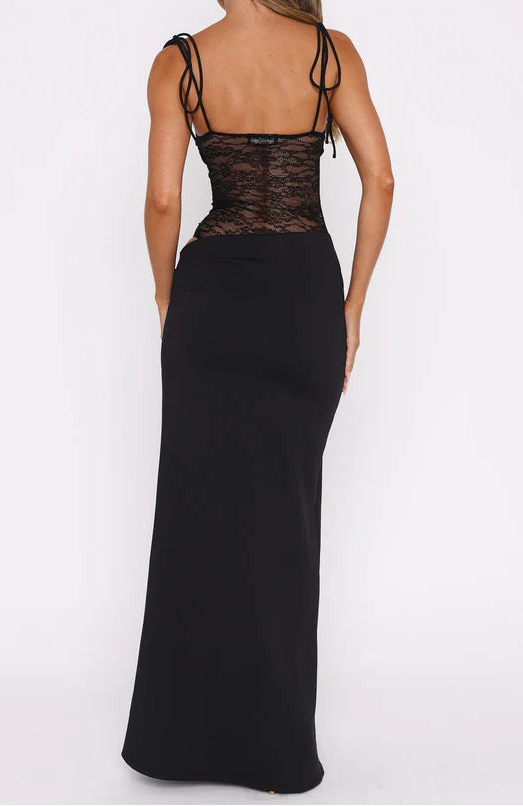 Lace Trim Slip Maxi Dress