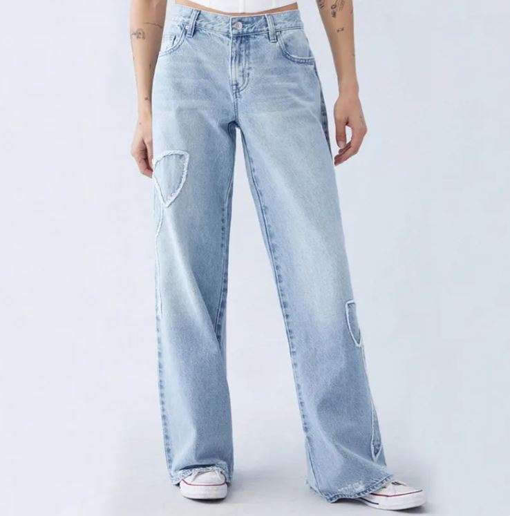 Darling Denim Bow Straight Leg Jeans