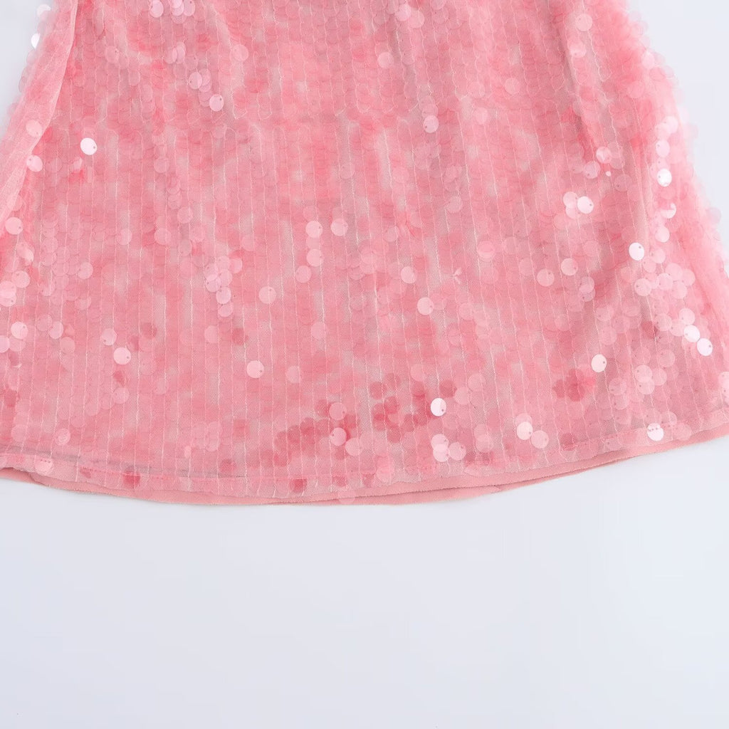 Disco Doll Sequin Halter Mini Dress