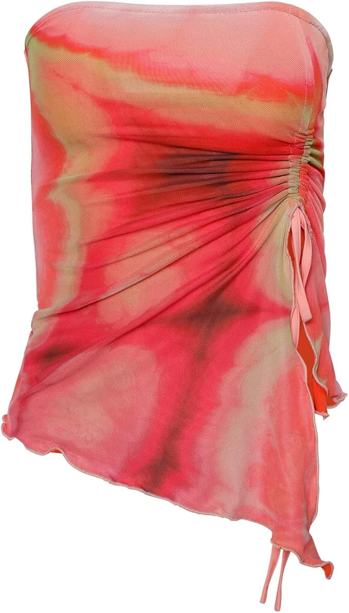 Y2K Women’s 2-Piece Strapless Crop Top & Mini Skirt Set