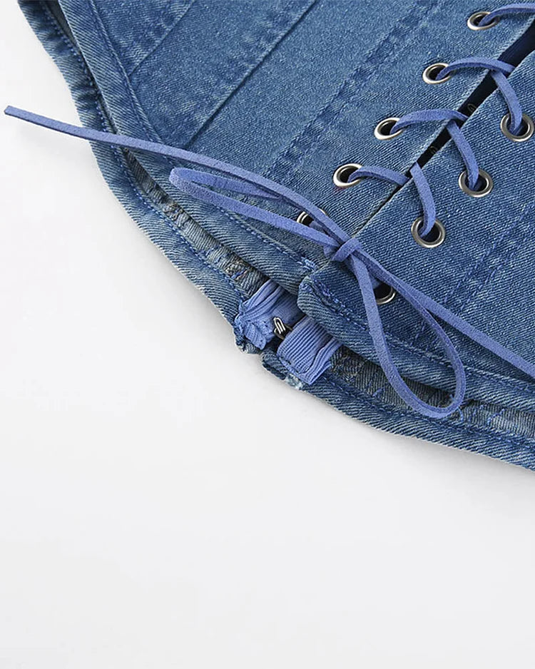 Downtown Denim Corset Top