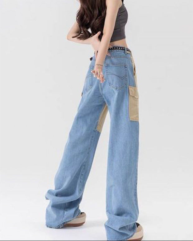 Urban Split Denim Cargo Pants