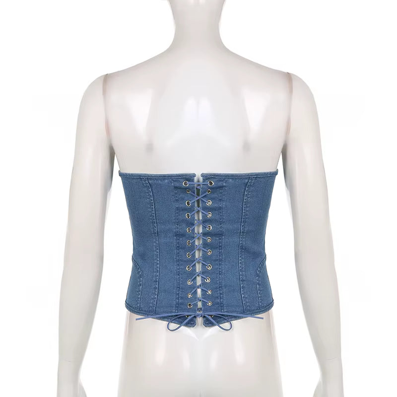 Downtown Denim Corset Top