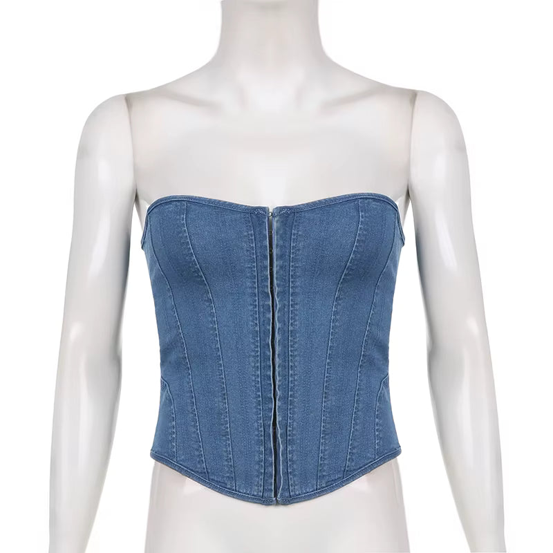 Downtown Denim Corset Top