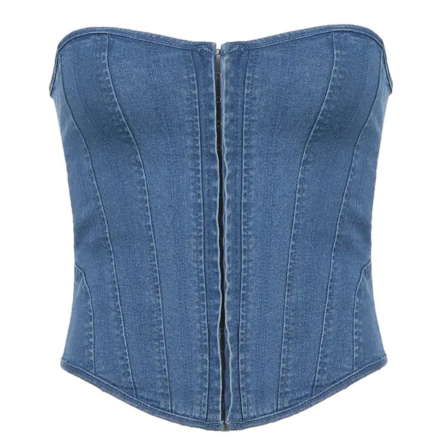 Downtown Denim Corset Top
