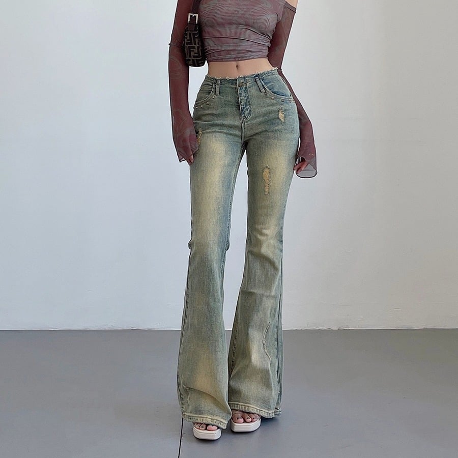 High Waist Flared Jeans