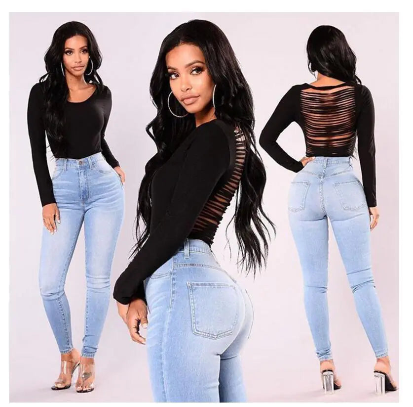 High Waist White Washed Skinny Jeans